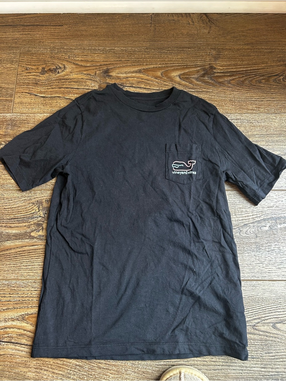 Vineyard Vines Boys Black Pocket Logo Tee